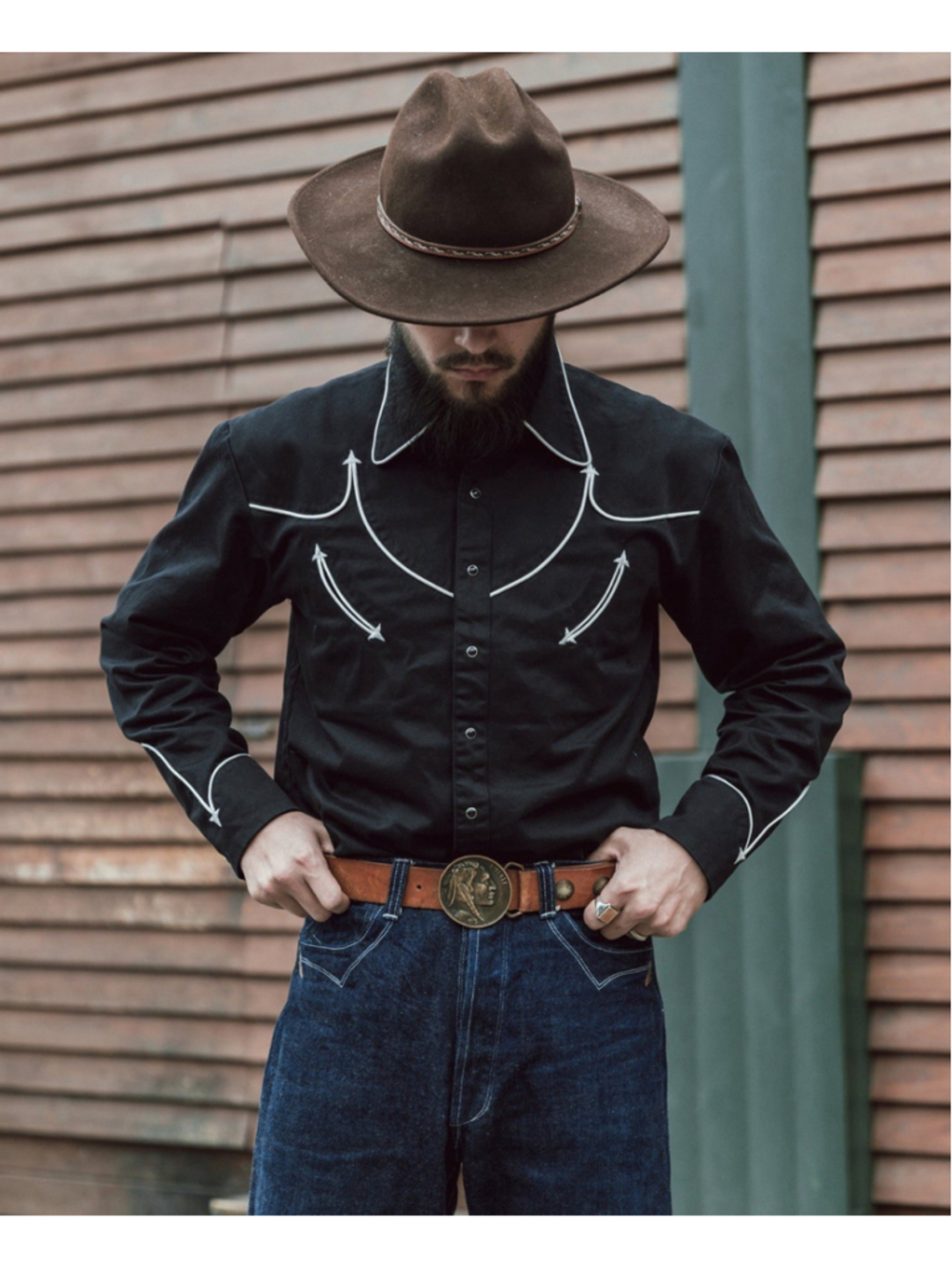 Old Time Western Shirt Non Stock Mfg. Co. Bronson M